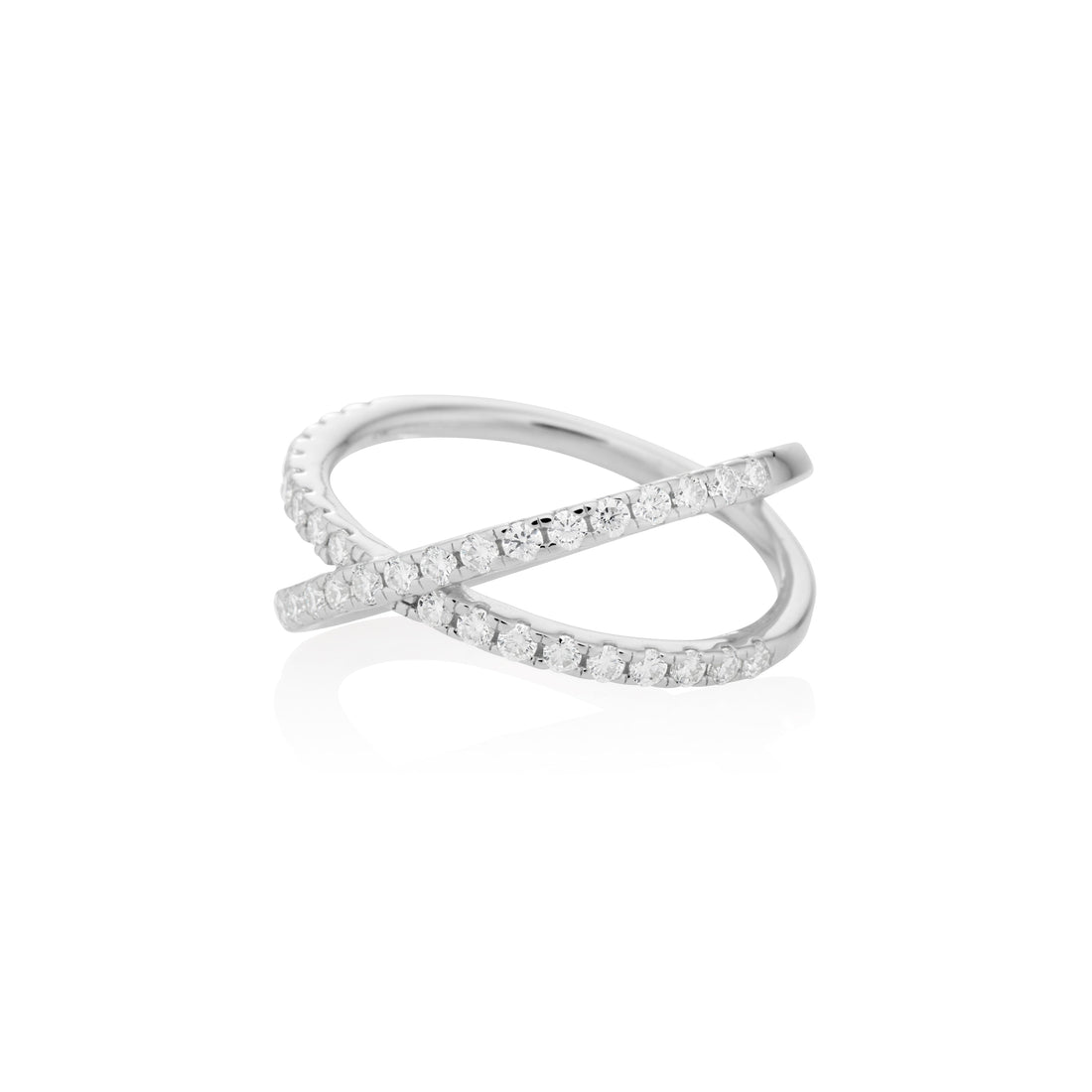1.5mm Moissanite Infinity Ring in 925 Sterling Silver - DestGlow