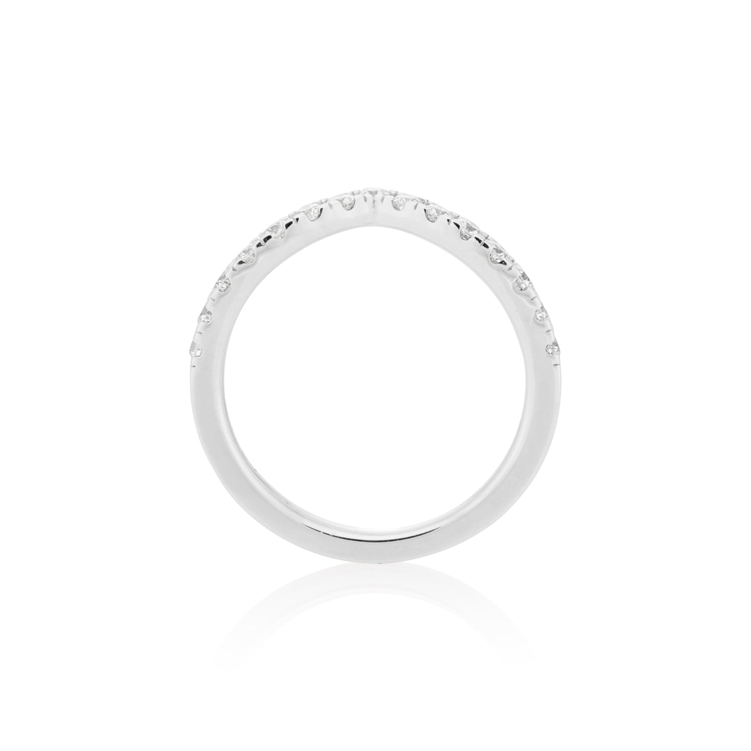1.8mm Moissanite V Curve Ring in 925 Sterling Silver - DestGlow