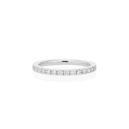 1.8mm Moissanite Half Eternity Ring in 925 Sterling Silver - rings