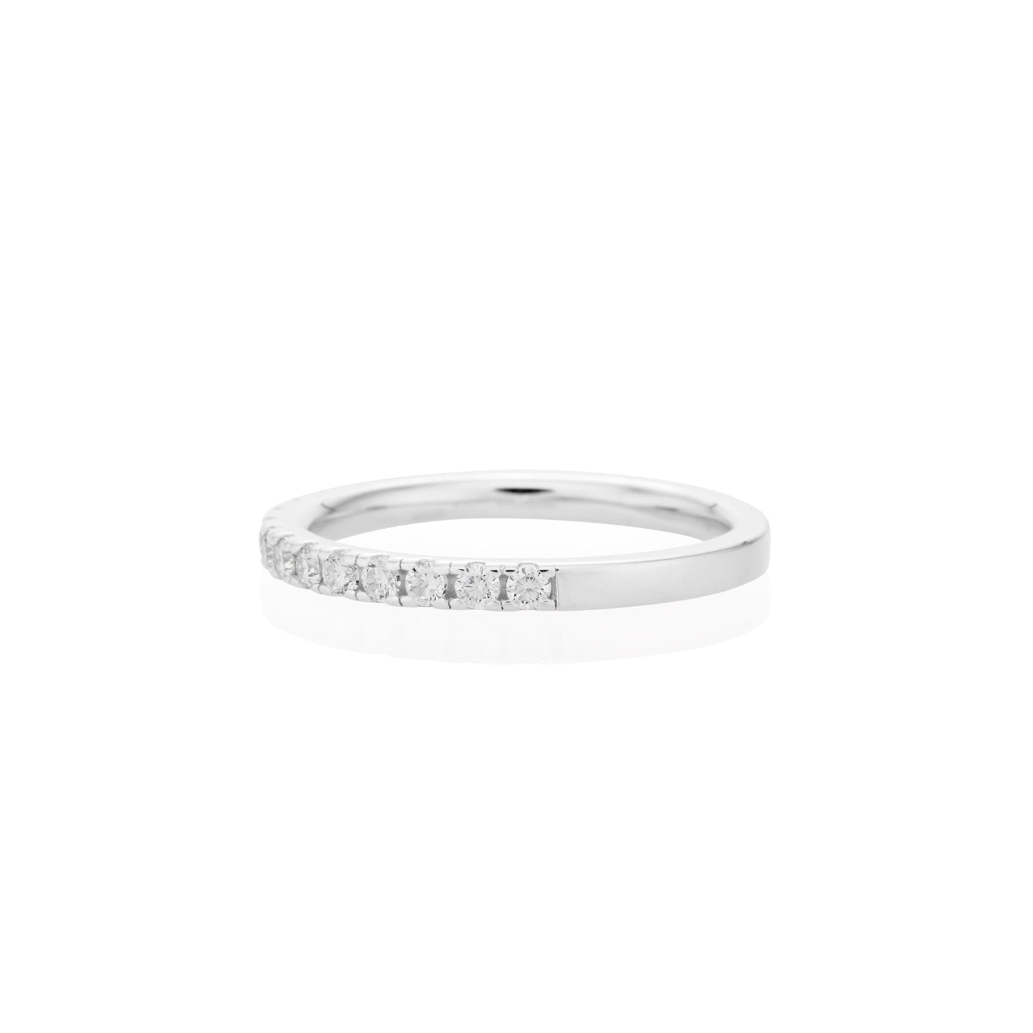 1.8mm Moissanite Half Eternity Ring in 925 Sterling Silver - DestGlow