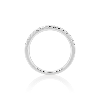 1.8mm Moissanite Half Eternity Ring in 925 Sterling Silver - DestGlow