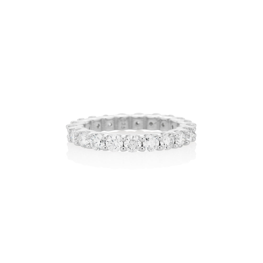 3mm Moissanite Eternity Ring in 925 Sterling Silver - DestGlow