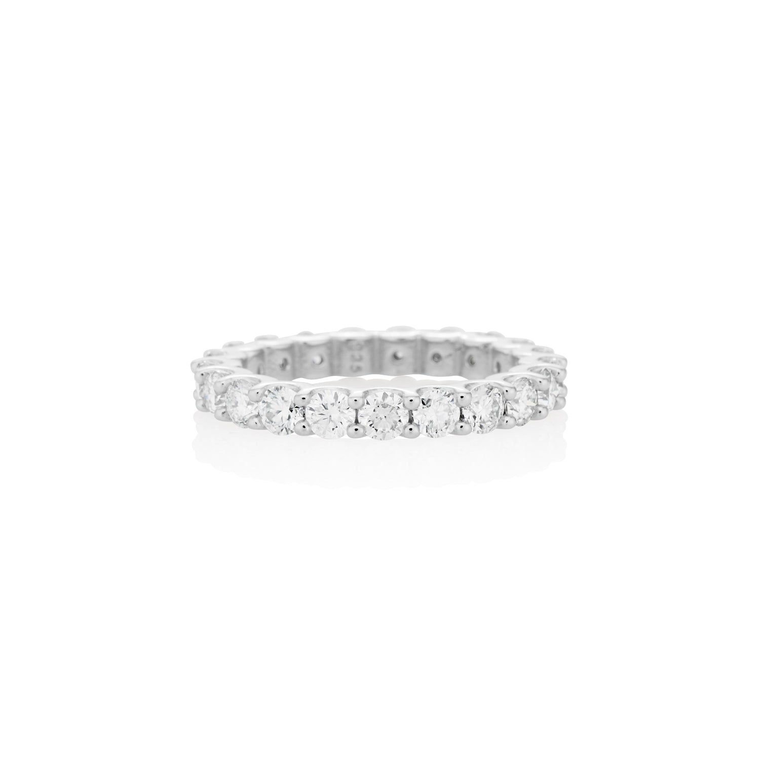 3mm Moissanite Eternity Ring in 925 Sterling Silver - DestGlow