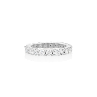 3mm Moissanite Eternity Ring in 925 Sterling Silver - DestGlow