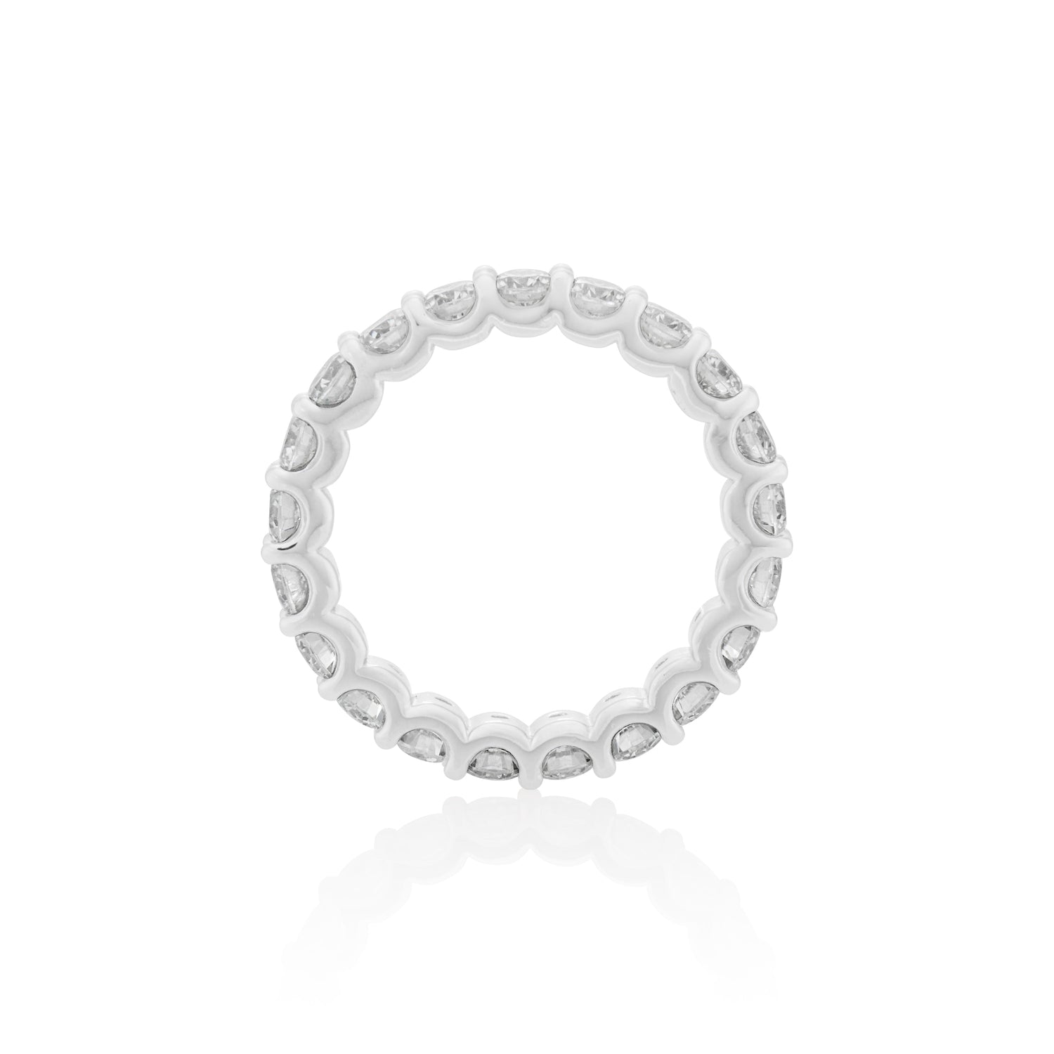 3mm Moissanite Eternity Ring in 925 Sterling Silver - DestGlow