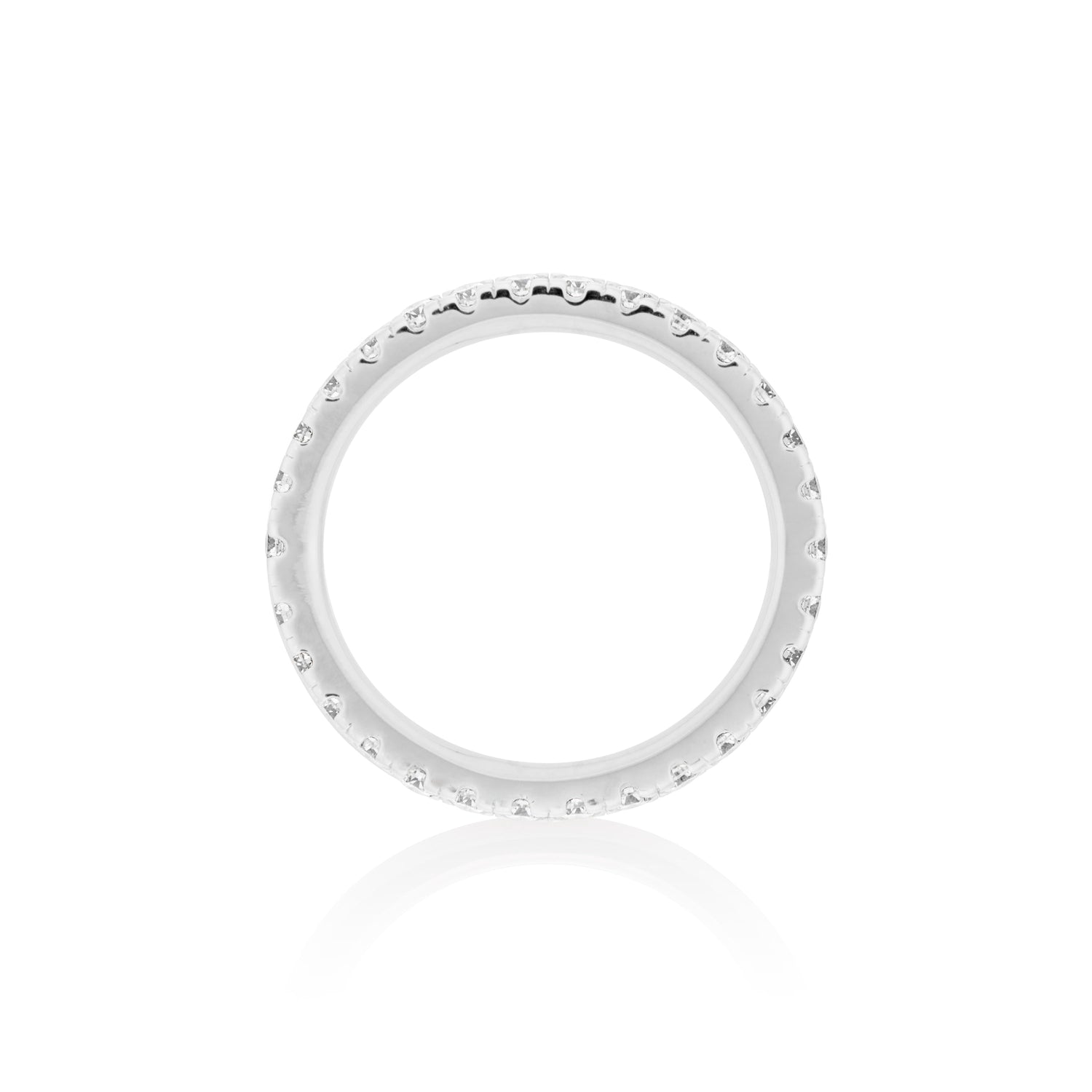 2mm Moissanite Eternity Ring in 925 Sterling Silver - DestGlow
