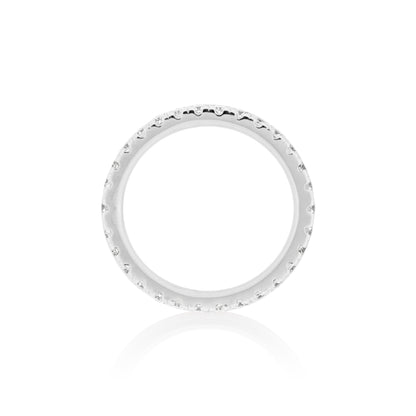 2mm Moissanite Eternity Ring in 925 Sterling Silver - DestGlow