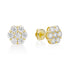 Moissanite Flower Cluster Earrings in Yellow Gold - rings