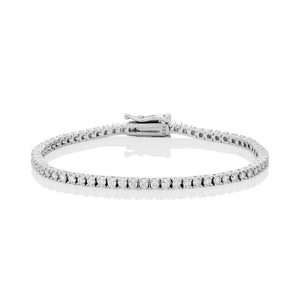 2mm Moissanite Tennis Bracelet in Solid 925 Silver - bracelets