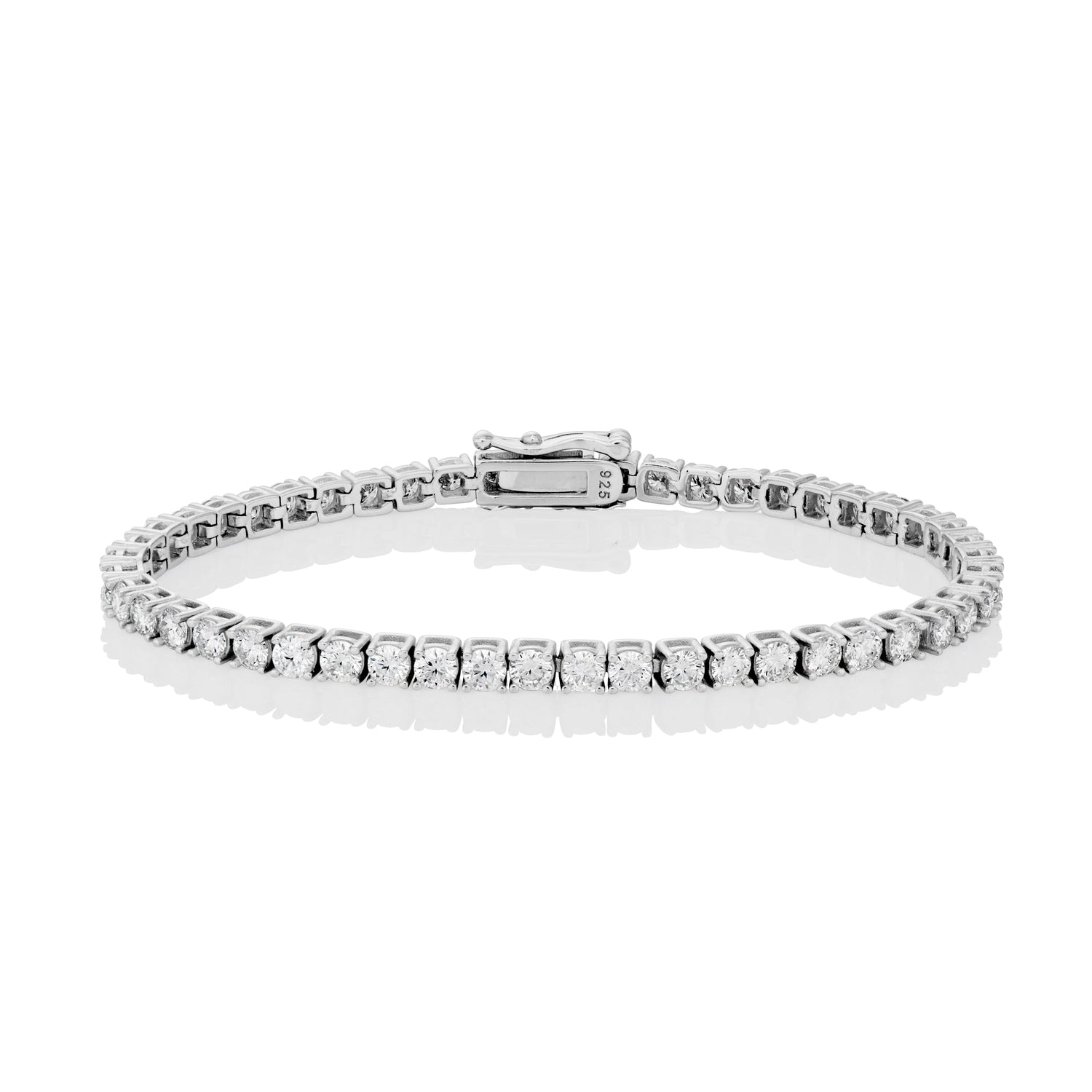 3MM Moissanite Tennis Bracelet in Solid 925 Silver - bracelets