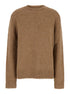 Jil Sander Women Oversized Beige Sweater With Ribbed Trim In Wool Woman by Luosophy