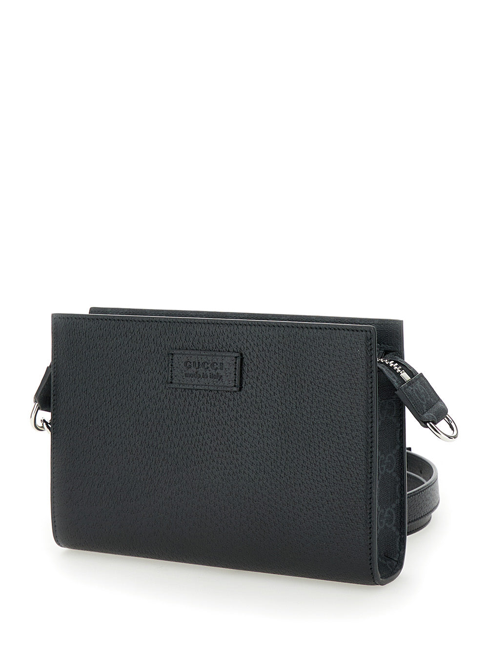 Gucci Men Super Mini Crossbody Bag With Logo Patch In Leather Man by Luosophy