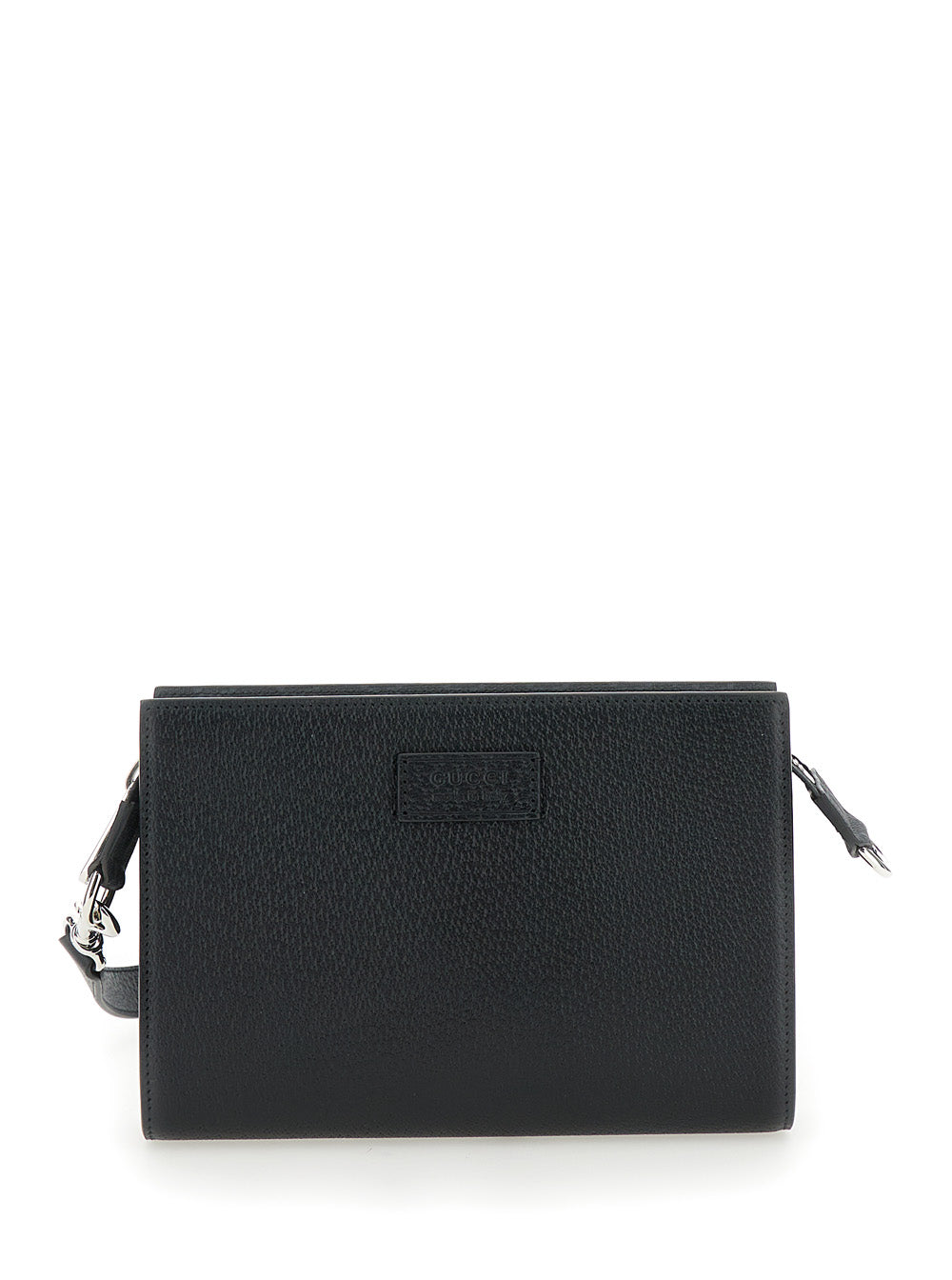 Gucci Men Super Mini Crossbody Bag With Logo Patch In Leather Man by Luosophy