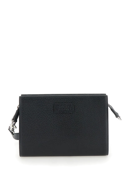 Gucci Men Super Mini Crossbody Bag With Logo Patch In Leather Man by Luosophy