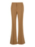 Chloé Women Beige Flared Pants With Asymmetric Hem In Grain De Poudre Wool Woman by Luosophy