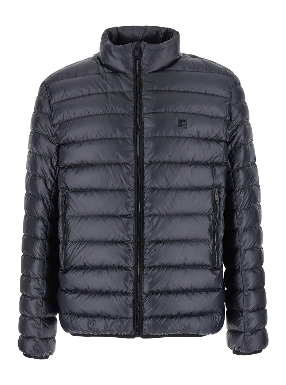 Givenchy Men Black High Neck Down Jacket With Logo Detail In Tech Fabric Man by Luosophy