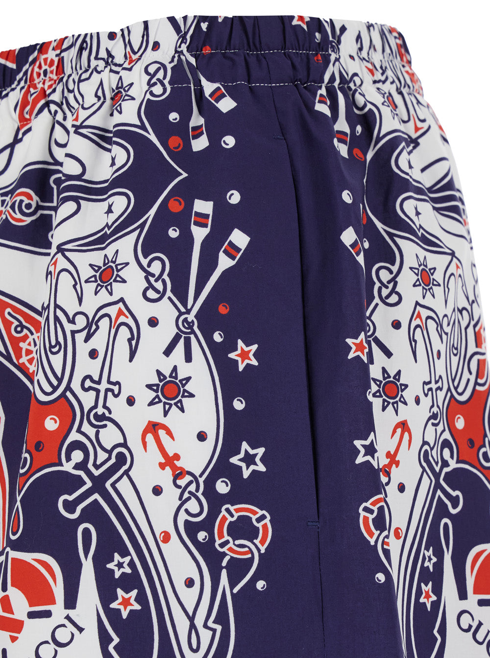 Gucci Men Blue Shorts With Gucci Bandana Print In Cotton Man by Luosophy