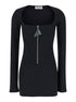 The Attico Women Mini Black Dress With Branded Zip Puller In Tech Fabric Woman by Luosophy