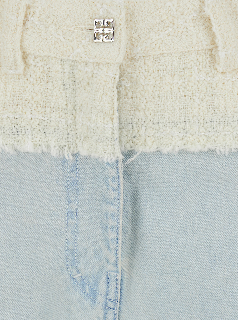 Givenchy Women Blue Jeans With Tweed Waist In Denim Woman by Luosophy