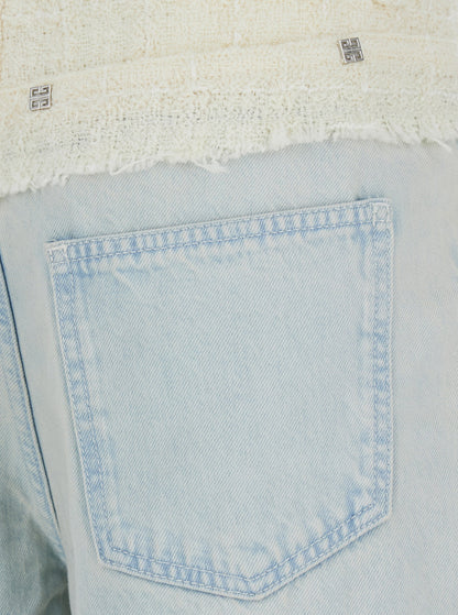 Givenchy Women Blue Jeans With Tweed Waist In Denim Woman by Luosophy