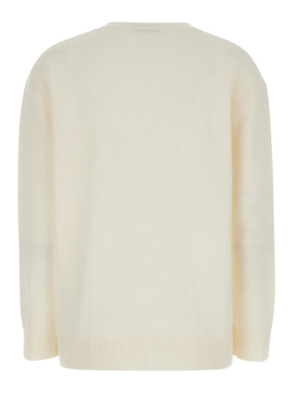Max Mara Women White Sweater With 1951 Logo In Wool And Cashmere Woman by Luosophy