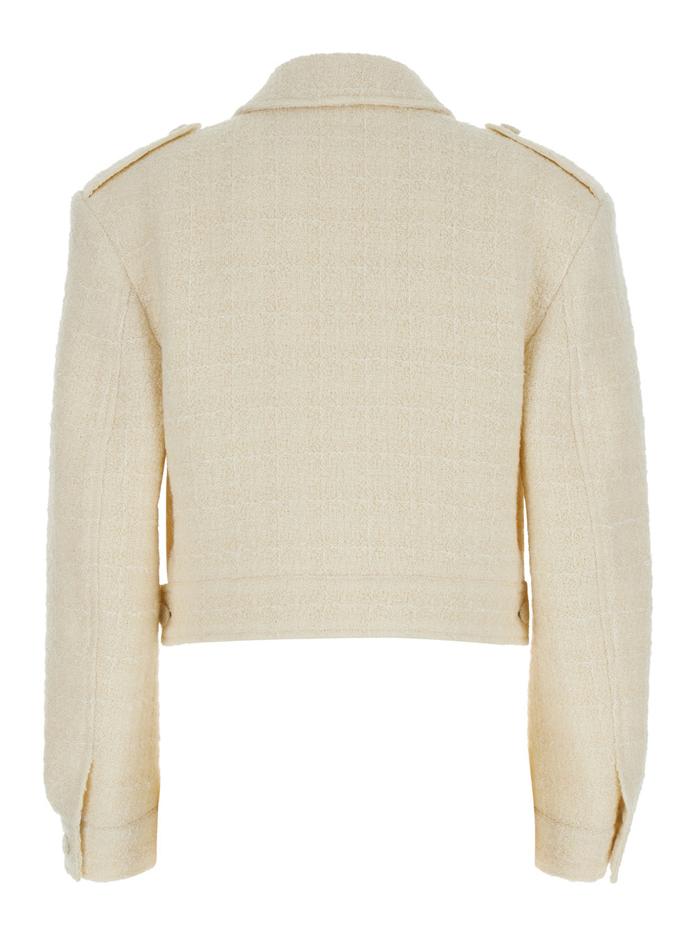 Givenchy Women White Jacket With Logo 4G Detail On The Buttons In Wool Blend Woman by Luosophy