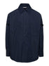Thom Browne Men Oversized Blue Shirt With Patch Pockets In Polyamide Blend Man by Luosophy