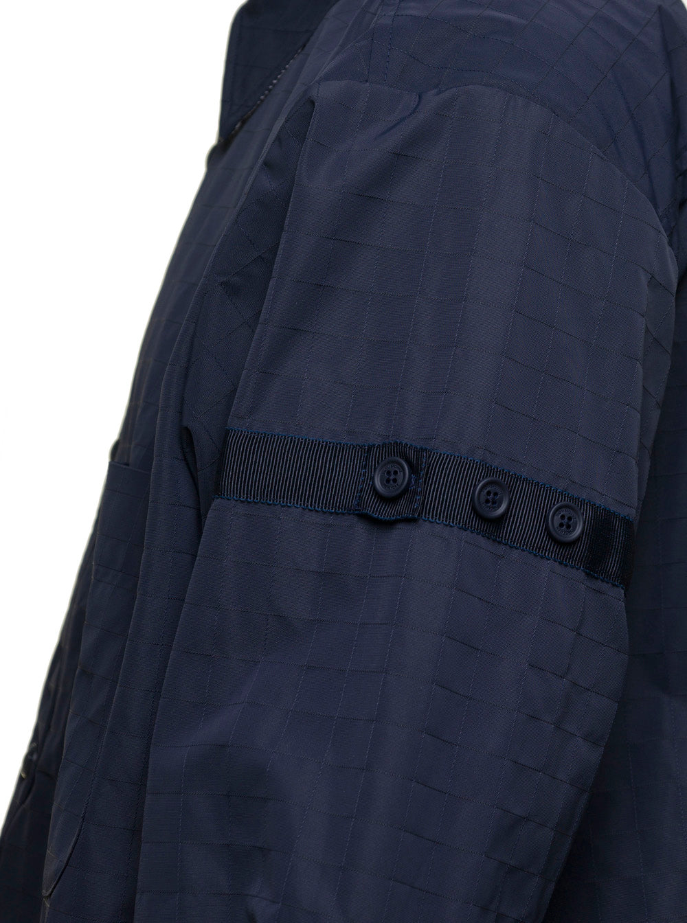 Thom Browne Men Oversized Blue Shirt With Patch Pockets In Polyamide Blend Man by Luosophy