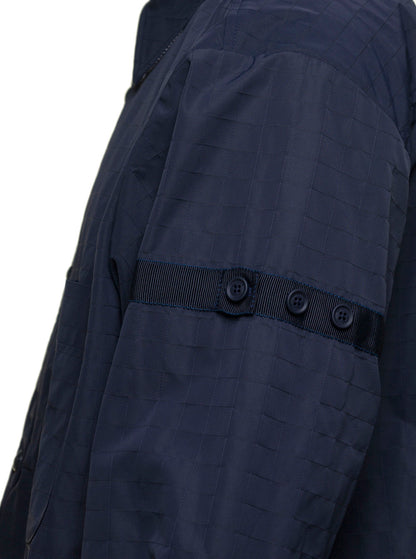 Thom Browne Men Oversized Blue Shirt With Patch Pockets In Polyamide Blend Man by Luosophy