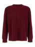 Gucci Men Red Crewneck Sweater With Web Detail In Ribbed Wool Blend Man by Luosophy