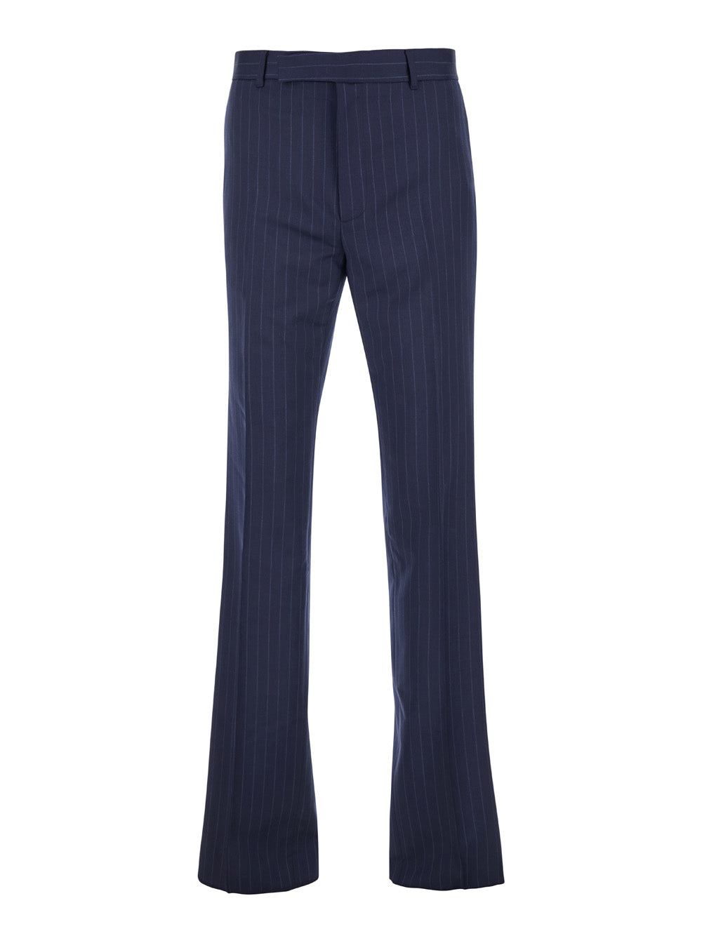 Givenchy Men Blue Flared Pants With High Waist In Wool Man by Luosophy