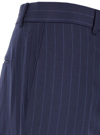 Givenchy Men Blue Flared Pants With High Waist In Wool Man by Luosophy