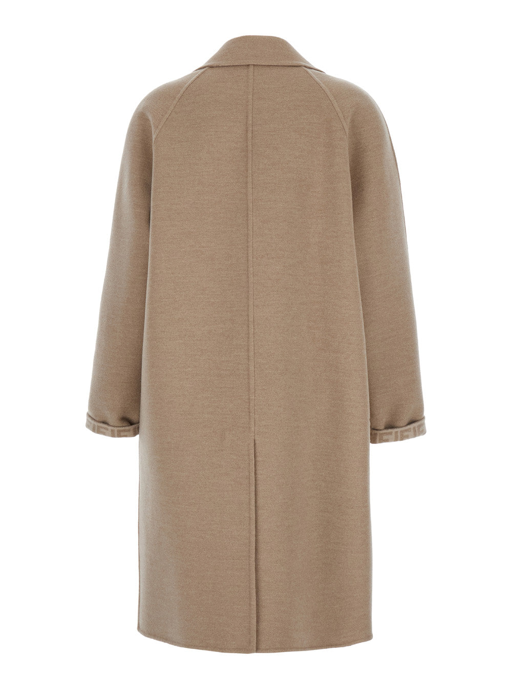 Fendi Women Beige Single-Breasted Reversible Coat In Wool Blend Woman by Luosophy