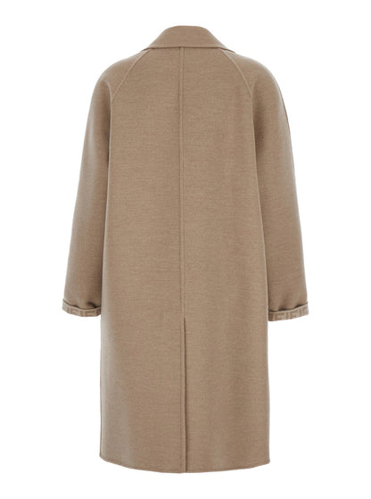 Fendi Women Beige Single-Breasted Reversible Coat In Wool Blend Woman by Luosophy