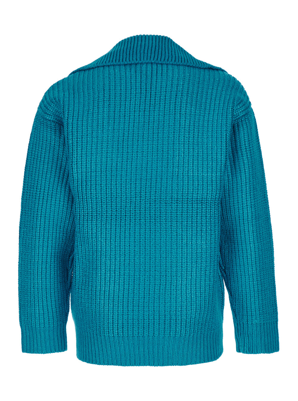 Valentino Men Light Blue Pullover With V Neck In Silk Blend Knit Man by Luosophy