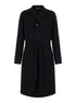 Gucci Men Black Single-Breasted Coat With Wide Notched Revers And Belt In Wool Man by Luosophy