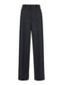 Gucci Women Grey Pants With Logo Lettering Detail On The Waist In Wool Woman by Luosophy