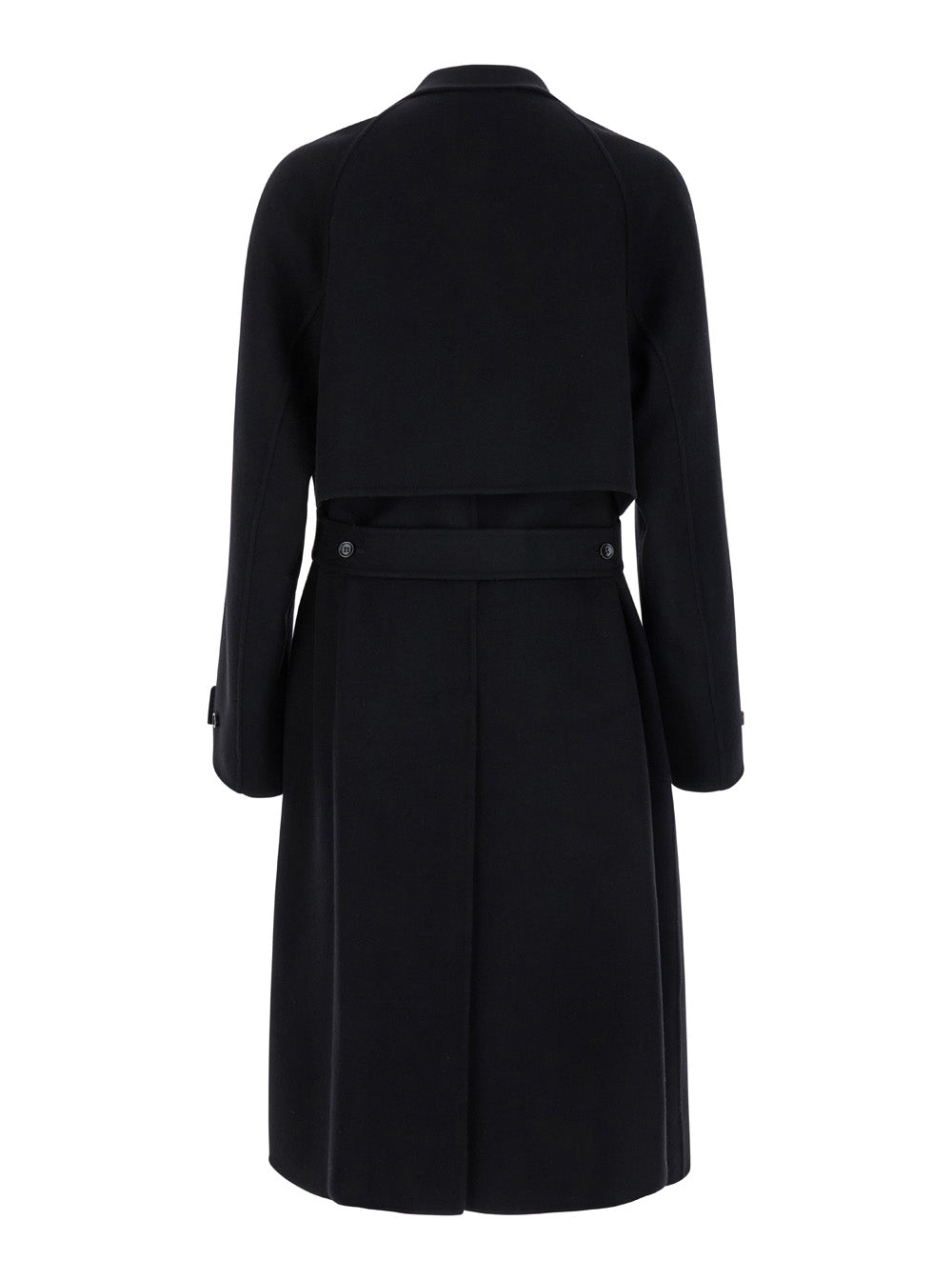 Gucci Men Black Single-Breasted Coat With Wide Notched Revers And Belt In Wool Man by Luosophy