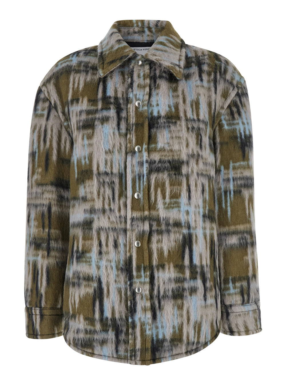 Bottega Veneta Women Multicolor Overshirt With Pointed Collar In Brushed Wool Woman by Luosophy