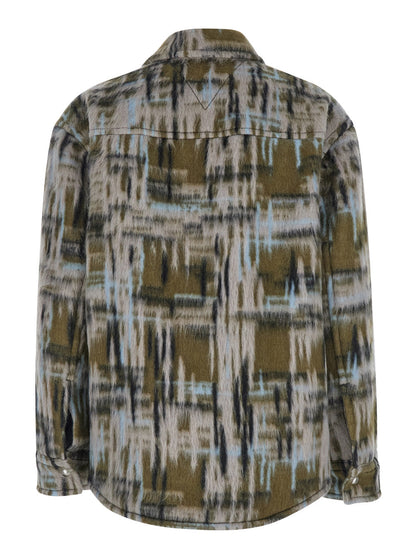 Bottega Veneta Women Multicolor Overshirt With Pointed Collar In Brushed Wool Woman by Luosophy