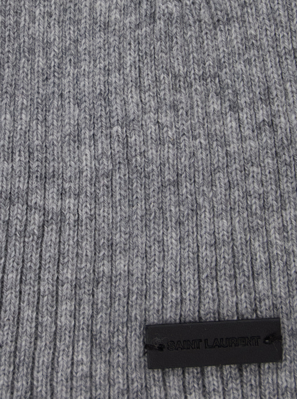 Saint Laurent Men Grye Beanie With Logo Patch In Cashmere Man by Luosophy
