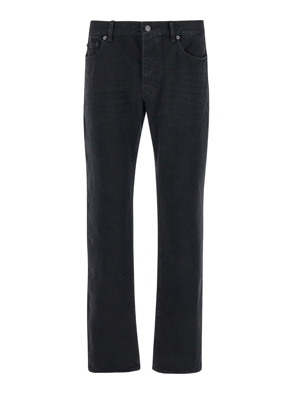 Saint Laurent Men Black Slim Jeans With Logo Patch In Denim Man by Luosophy