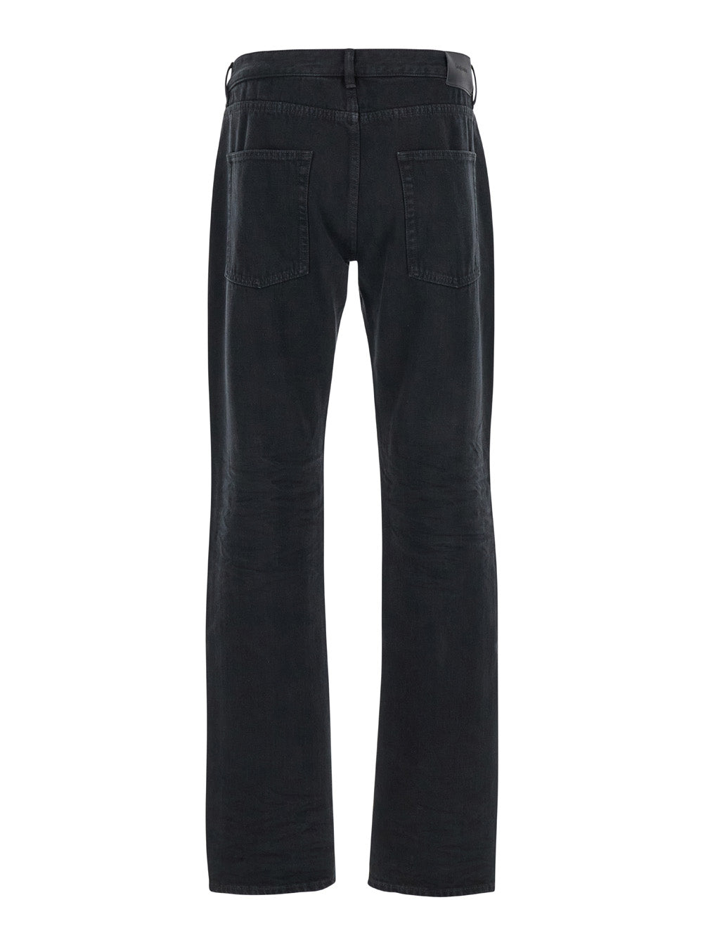 Saint Laurent Men Black Slim Jeans With Logo Patch In Denim Man by Luosophy