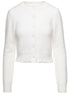 Maison Margiela Women White Cropped Cardigan In Angora Woman by Luosophy