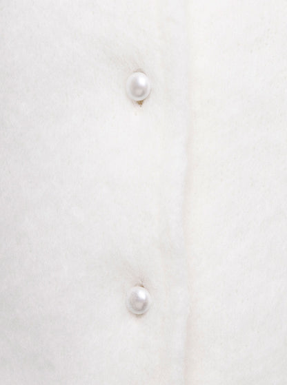 Maison Margiela Women White Cropped Cardigan In Angora Woman by Luosophy