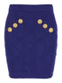 Balmain Women Blue Mini Skirt With Jewel Buttons In Viscose Blend Woman by Luosophy