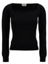Alexander Mcqueen Women Black Top With Square Neckline In Viscose Blend Woman by Luosophy