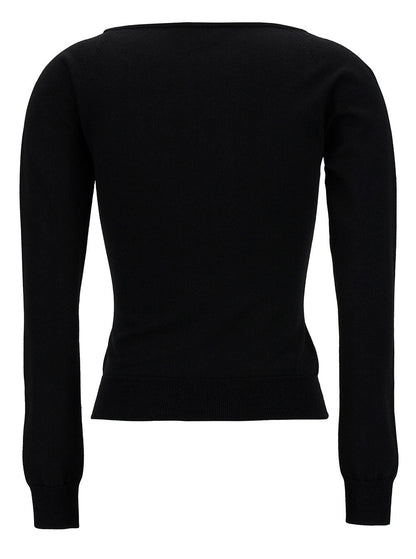 Alexander Mcqueen Women Black Top With Square Neckline In Viscose Blend Woman by Luosophy