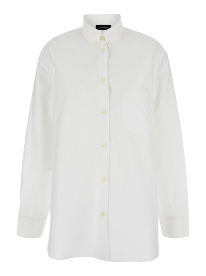 The Andamane Women White Shirt With Buttons In Cotton Blend Woman by Luosophy