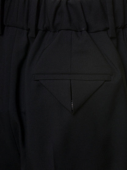 Bottega Veneta Women Black Straight Trousers With Coulisse At Waistline In Wool Twill Woman by Luosophy